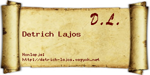 Detrich Lajos névjegykártya